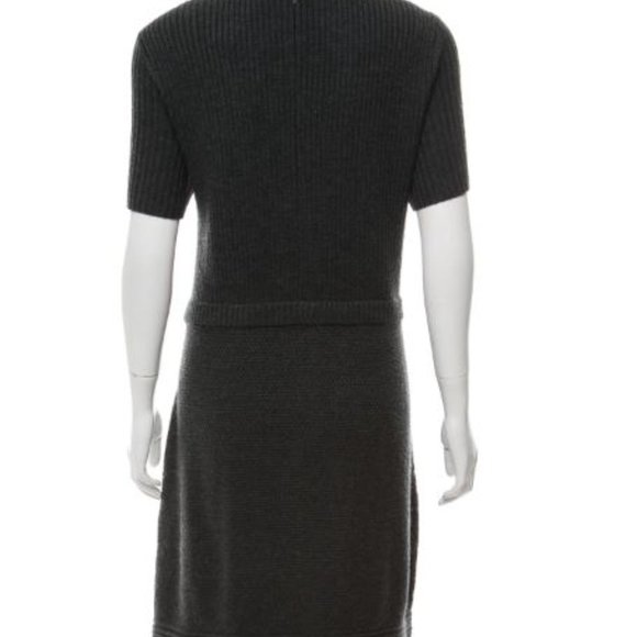 TORY BURCH MERINO WOOL CHARCOAL GRAY SWEATER DRESS - Picture 2 of 6